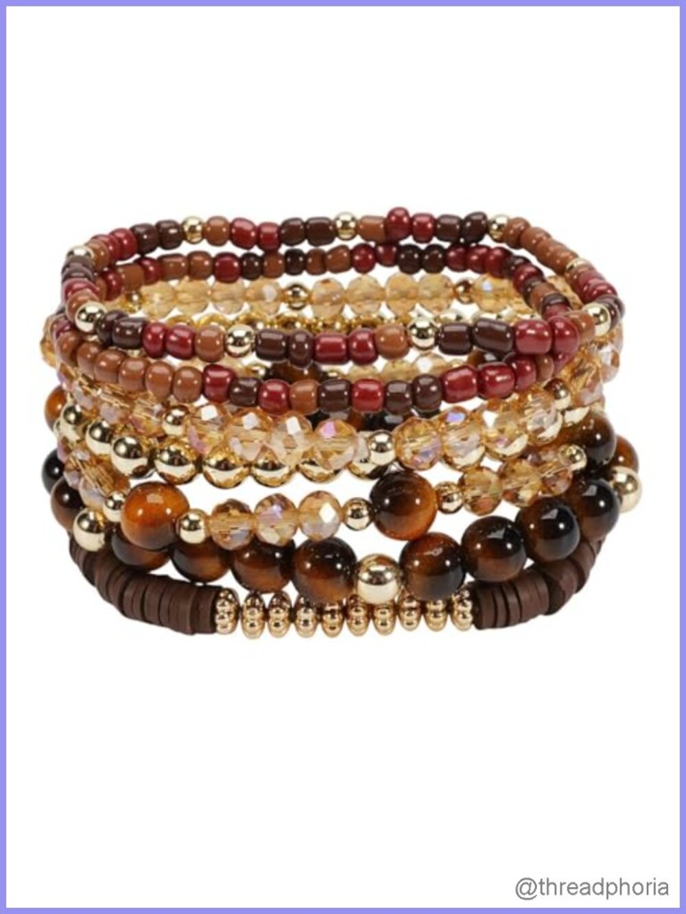 Boho Stretch Bracelet Set for Women Colorful Crystal Polymer Clay Gold Beads